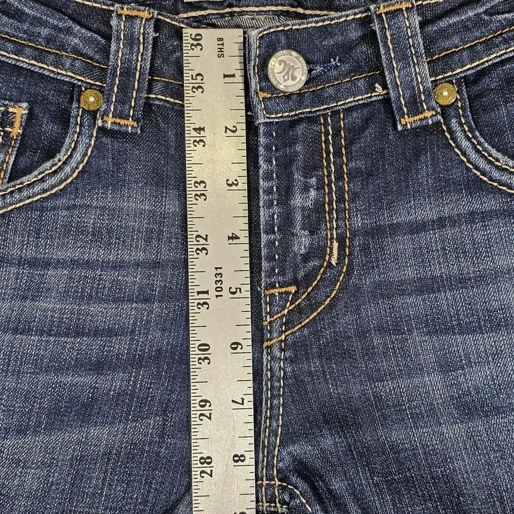 MEK Denim Jeans Womens 28x32 Oaxaca Slim Boot‎ Low Rise Western Biker Rock